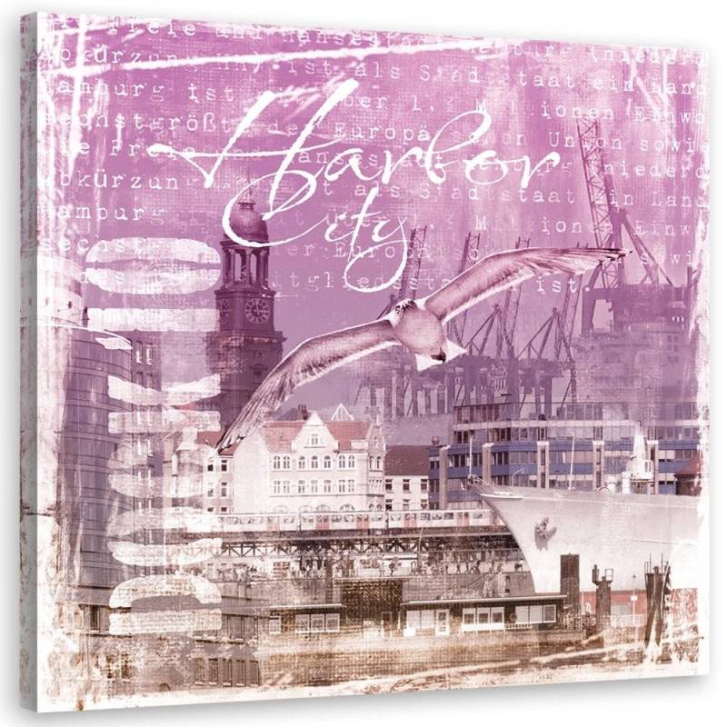 Leinwandbild Portrosa Postkarte 30x30 rosa von Joom DACH