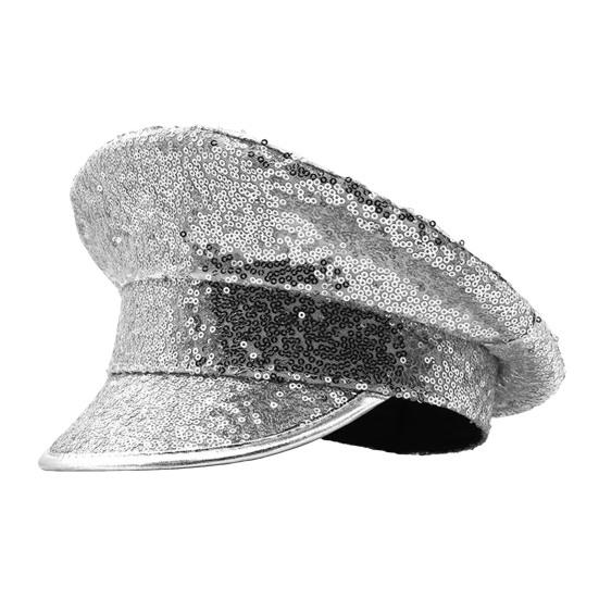 Leistung Pailletten Hut Unisex Leichte Party Cosplay Sergeant Cap Festival Foto Requisite Frauen Männer Kapitän Geburtstag Matrosen Hut silber von Joom DACH