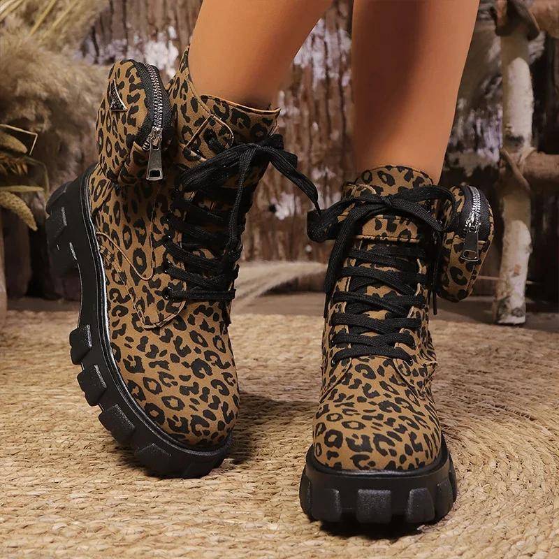 Leopardenmuster Chunky Heels Schuhe Damen Plateau Stiefeletten Casual Sneaker Winter Trend Designer Schnürstiefel Schnee Botas Mujer 36 Leopardenmuster Chunky Heels Schuhe Damen Plateau Stiefeletten Casual Sneaker Winter Trend Designer Schnürstiefel Schnee Botas Mujer 36 von Joom DACH