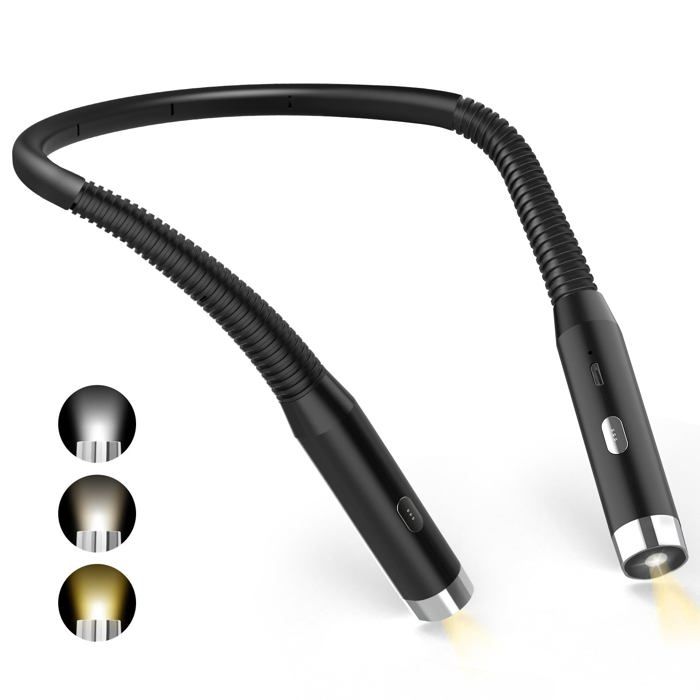 Leselampe - Diboniur - Nackenlampe - Wiederaufladbare LED - 3 Helligkeitsstufen - 360° flexibel von Joom DACH