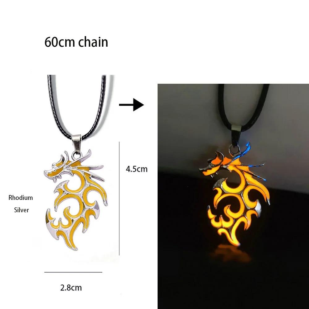 Leuchtende Drachen-Halskette, leuchtende Nachtfluoreszenz, antikes Vintage-Design, leuchtet im Dunkeln, für Männer und Frauen, Geschenk, Party, Halloween-Tag, Club von Joom DACH