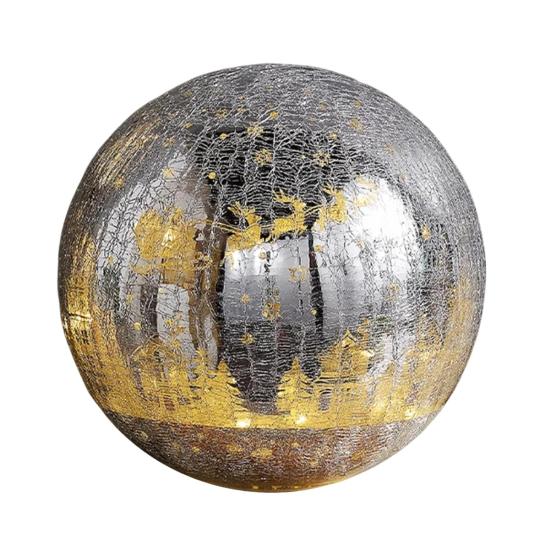 Leuchtende Kugel mit Rissen, beleuchtete Knisterkugel mit Weihnachtskrippe, versteckte beleuchtete Weihnachtsglaskugel für Baum, Heim- und Partydekoration A von Joom DACH