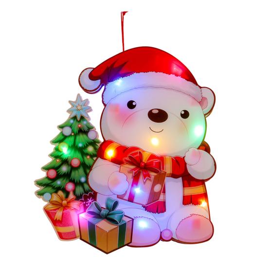 Leuchtender Weihnachtsmann Türhänger LED Weihnachtsdeko mit Rentier Schneemann DIY Beleuchtet C von Joom DACH