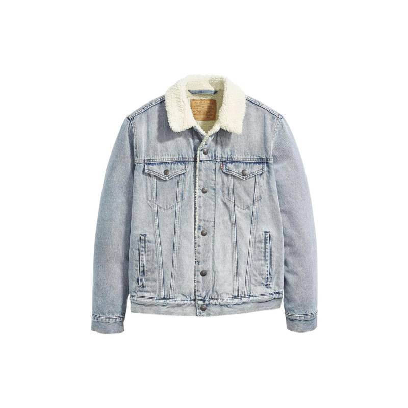 Levis FW22 Gewaschenes Shearling Langarm Denimjacke Herren Jacke Blau 16365-0070 L von Joom DACH