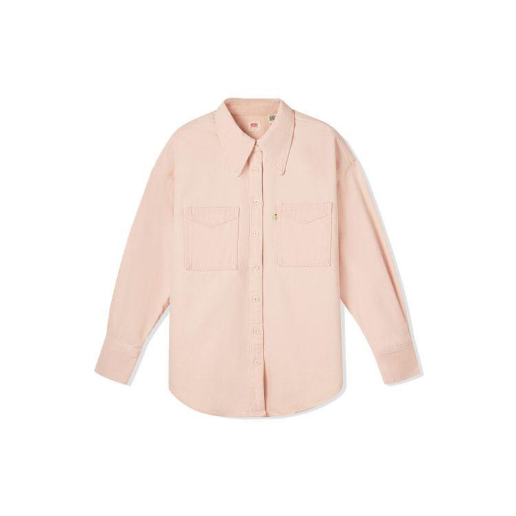 Levis SS22 Einfarbiges Taschen-Knopf-Denim-Langarmhemd Damenhemden Rosa A1776-0005 XXS von Joom DACH