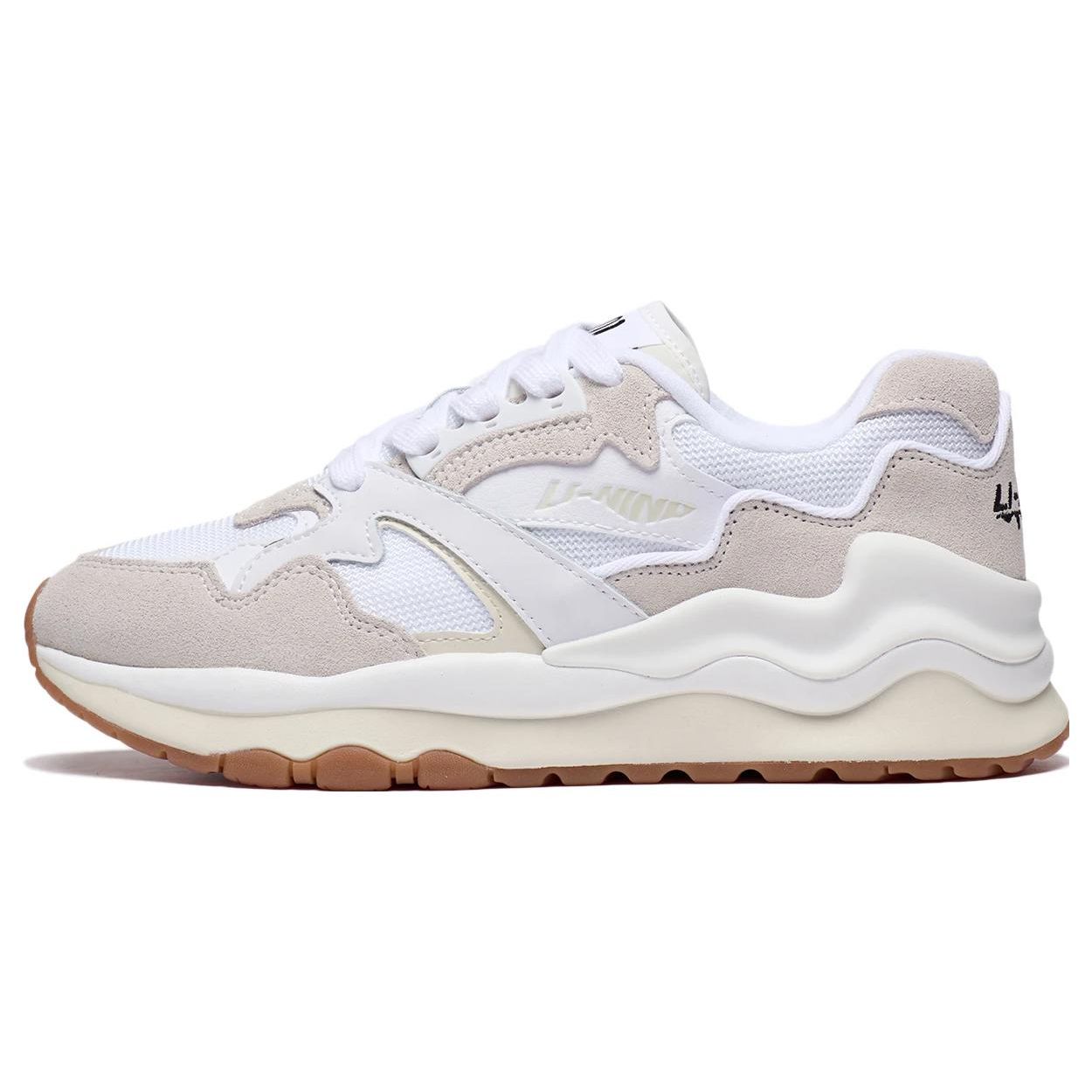 Li Ning 001 Berg und Meer Stoff Synthetisches Leder Rutschfest Abriebfest Low-Top Sportliche Freizeitschuhe Damen Sneaker Standard-Weiß AZGT008-5 36⅓ von Joom DACH