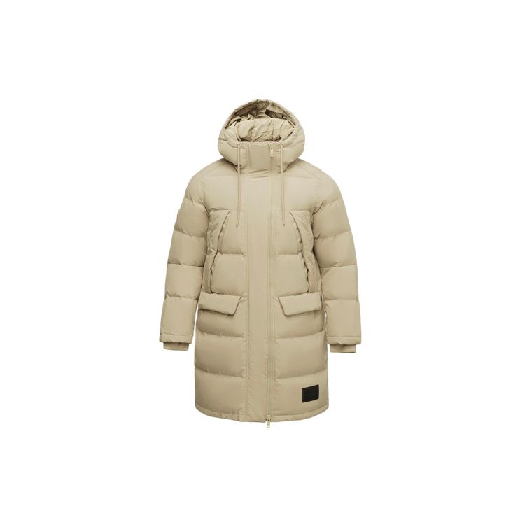 Li Ning Badfive Basketball Serie Mittellange Lockere Kapuzen-Daunenjacke Winter Herren Oberbekleidung Khaki AYMQ103-4 L von Joom DACH