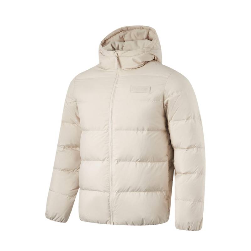 Li Ning Basketball Series Einfarbige Kapuzen-Daunenjacke mit langen Ärmeln Herren Oberbekleidung Haferflocken-Grau AYMU001-6 M von Joom DACH