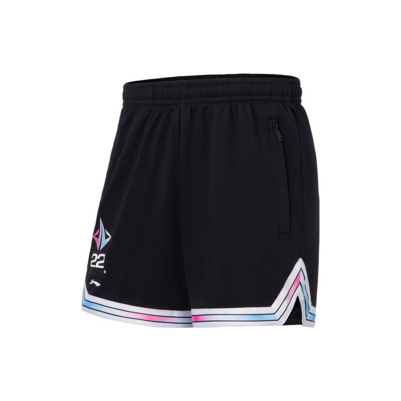 Li-Ning Basketball Series Gestreifte Lässige Sportshorts Herren Unterteile Schwarz AAPS051-1 M von Joom DACH
