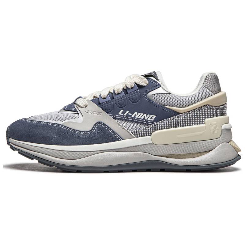 Li Ning Bequeme Vielseitige Mode Rutschfest Abriebfest Rebound Low Top Freizeitschuhe Herren Sneaker Blau Grau AGCU079-3 43⅔ von Joom DACH