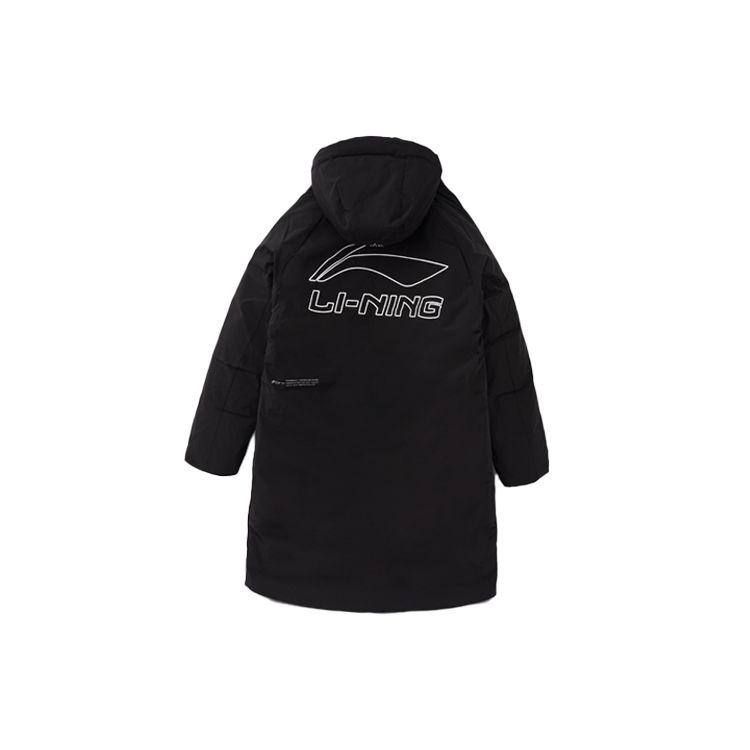 Li-Ning Buchstabenlogo Print Warme Kapuzen-Daunenjacke Herren Oberbekleidung Schwarz AYMS121-1 M von Joom DACH