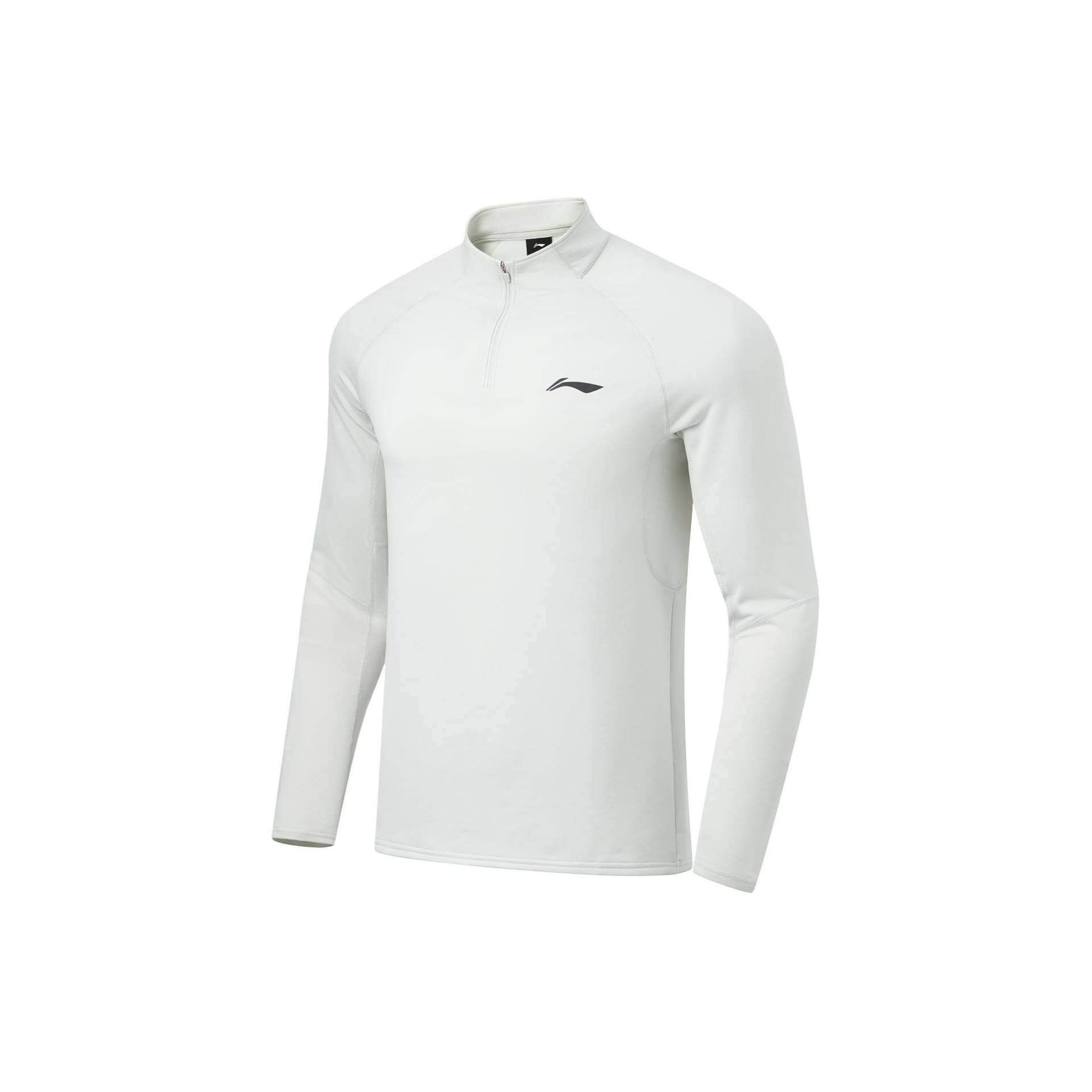 Li-Ning CBA Serie Einfarbig Halb-Zip Stehkragen Schnelltrocknend Kühl Gestrickter Pullover Sweatshirt Herren Sweatshirt Hellgrau AAEU005-3 M von Joom DACH