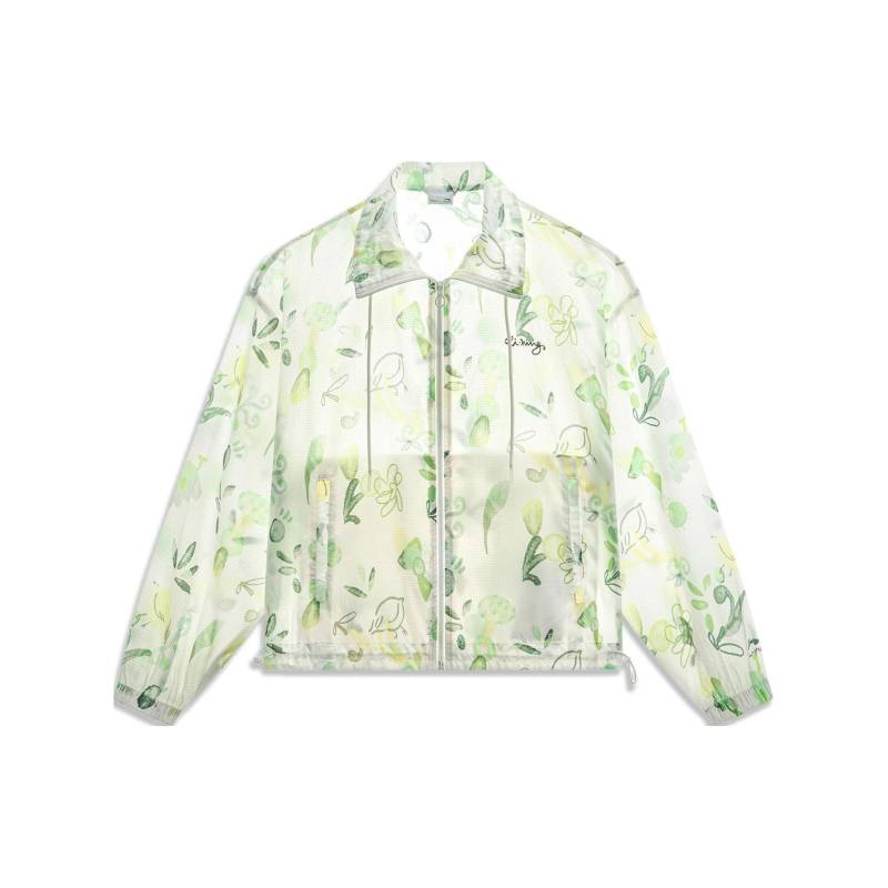 Li Ning Chinese Culture Series Bemalter Kragen Lockere Windjacke Damen Oberbekleidung Gelbgrün AFDU366-2 S von Joom DACH