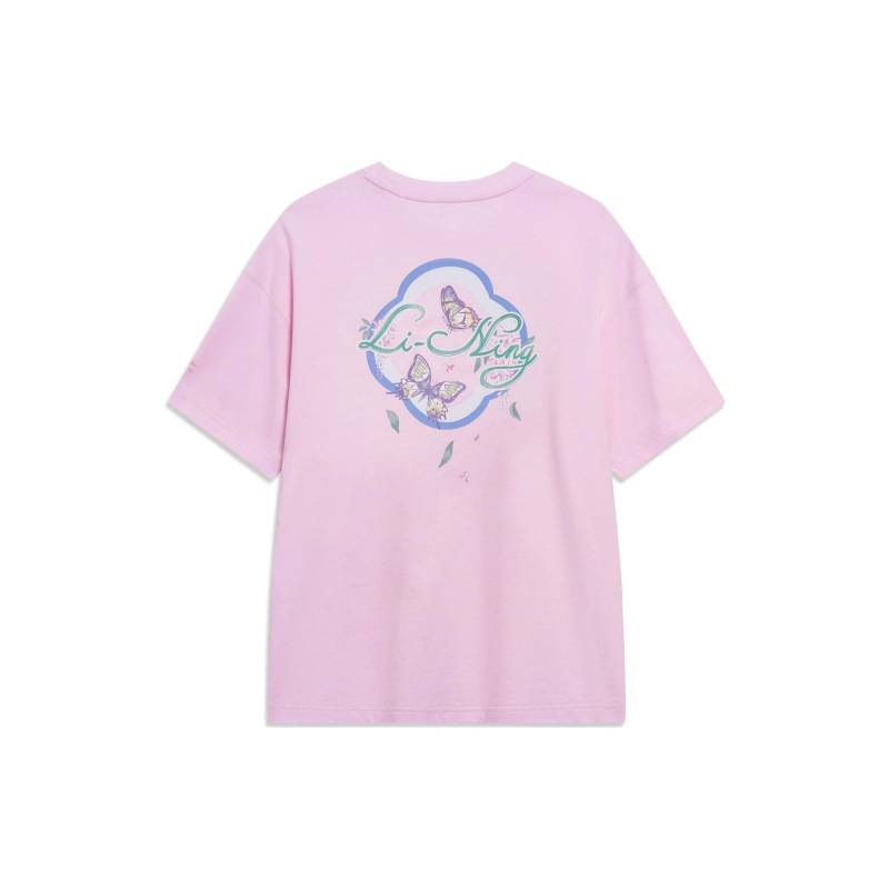 Li Ning Chinese Culture Series Schmetterlingsmuster bedrucktes Rundhals-T-Shirt mit lockeren kurzen Ärmeln für Damen Kirschblütenrosa AHST234-5 L Li Ning Chinese Culture Series Schmetterlingsmuster bedrucktes Rundhals-T-Shirt mit lockeren kurzen Ärmeln für Damen Kirschblütenrosa AHST234-5 L von Joom DACH