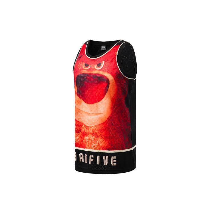 Li Ning Disney Toy Story Erdbeerbär Locker Basketballtrikot Unisex Oberteile Schwarz AAYR205-2 XS von Joom DACH