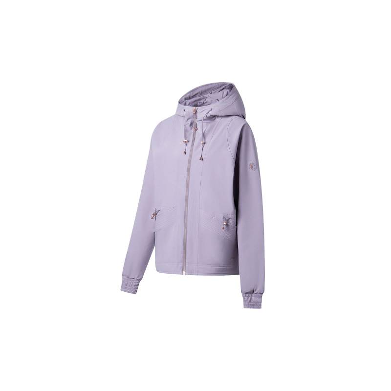Li Ning Einfarbige Kapuzenjacke mit Reißverschluss und Kordelzug, Langarmjacke für Damen, Rauchlila AFDT066-8 M Li Ning Einfarbige Kapuzenjacke mit Reißverschluss und Kordelzug, Langarmjacke für Damen, Rauchlila AFDT066-8 M von Joom DACH