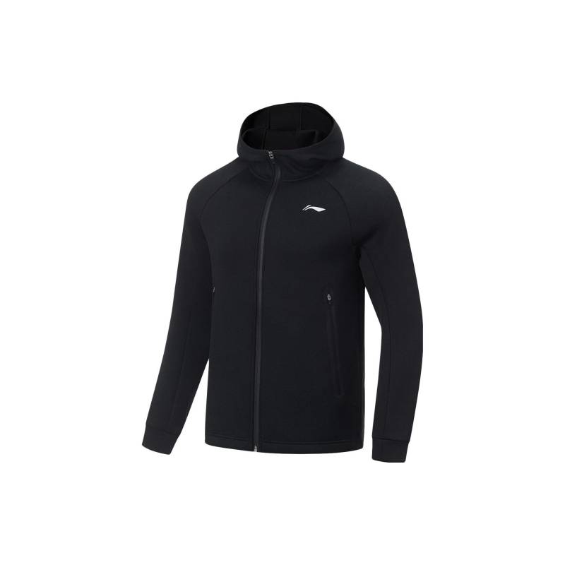 Li Ning Fitness Series Einfarbiges Kapuzen-Sport-Cardigan-Sweatshirt Herren Sweatshirt Schwarz AWDT439-1 L von Joom DACH