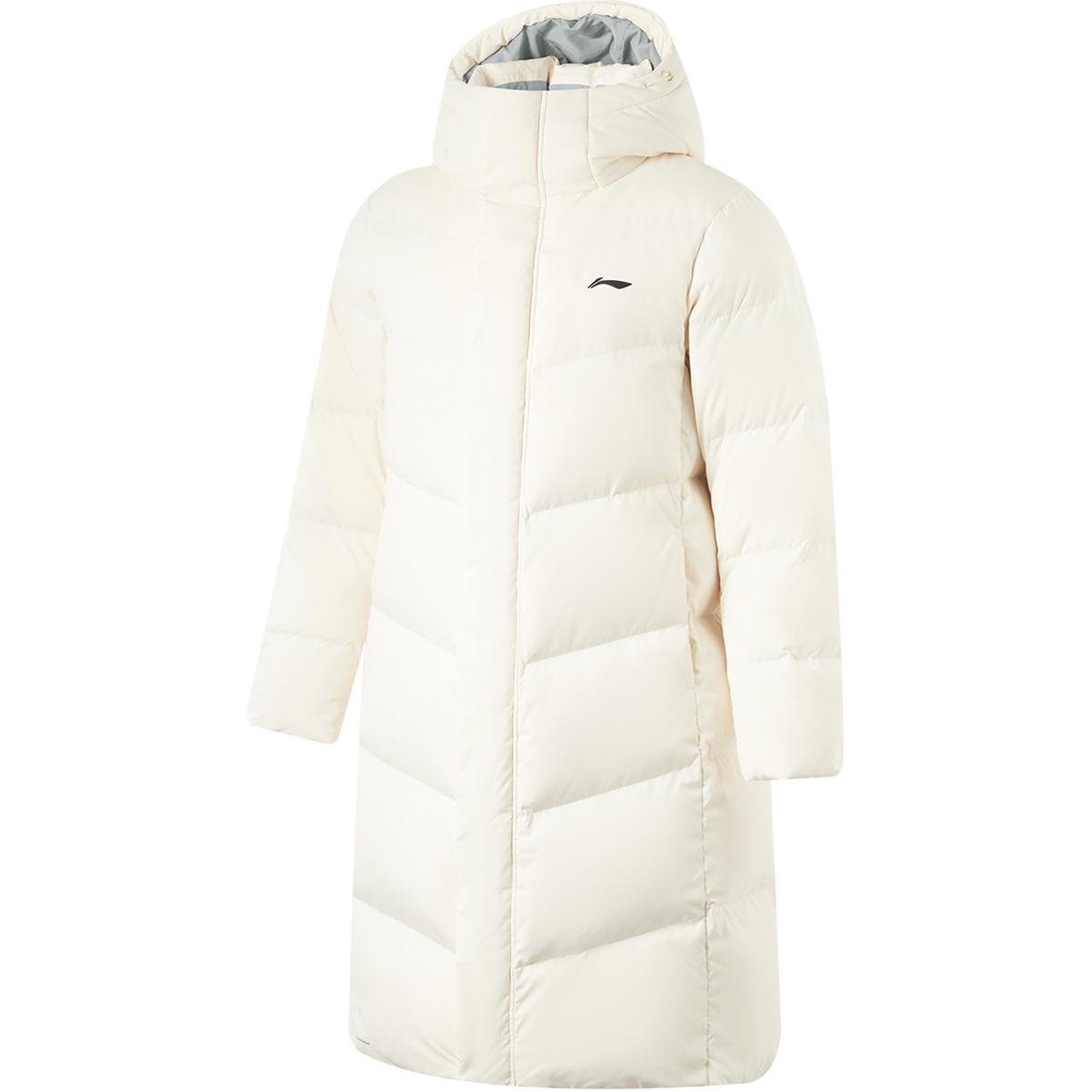 Li Ning Fitness Series Logo Bequeme Lockere Kältebeständige Warme Outdoor Lange Freizeit Daunenjacke Herren Oberbekleidung Off-White AYMU095-2 XXL von Joom DACH
