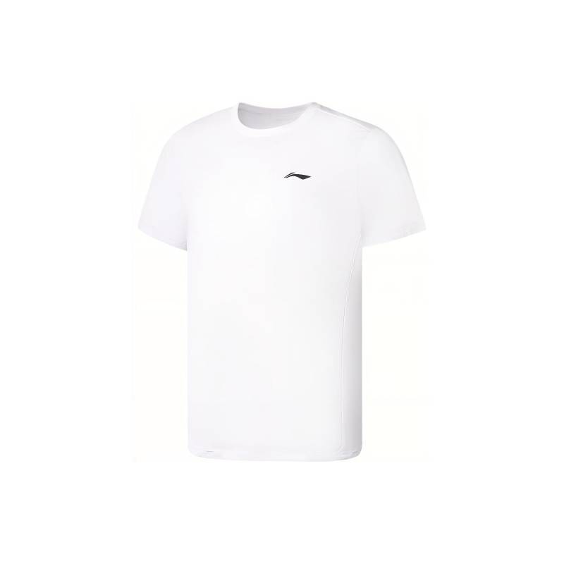 Li Ning Fitness Series SS23 Einfarbig Logo-Print Rundhals Kurzarm T-Shirt Herren Oberteile Weiß ATST615-3 XL von Joom DACH