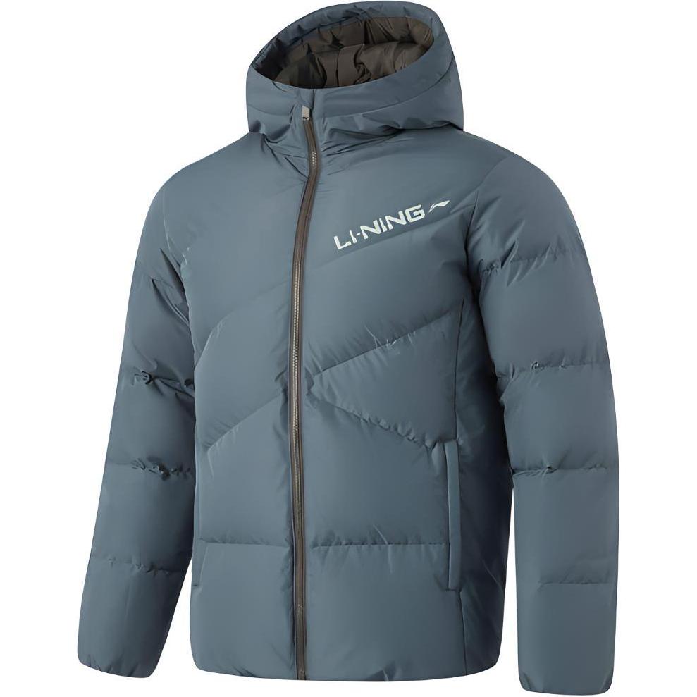 Li Ning Fitness Series Wasserabweisende Infrarot-Thermo-Letter Lässige Vielseitige Kapuzen-Reißverschluss Kurze Winter-Daunenjacke Herrenjacken Dunkelblau AYMU079-3 M von Joom DACH