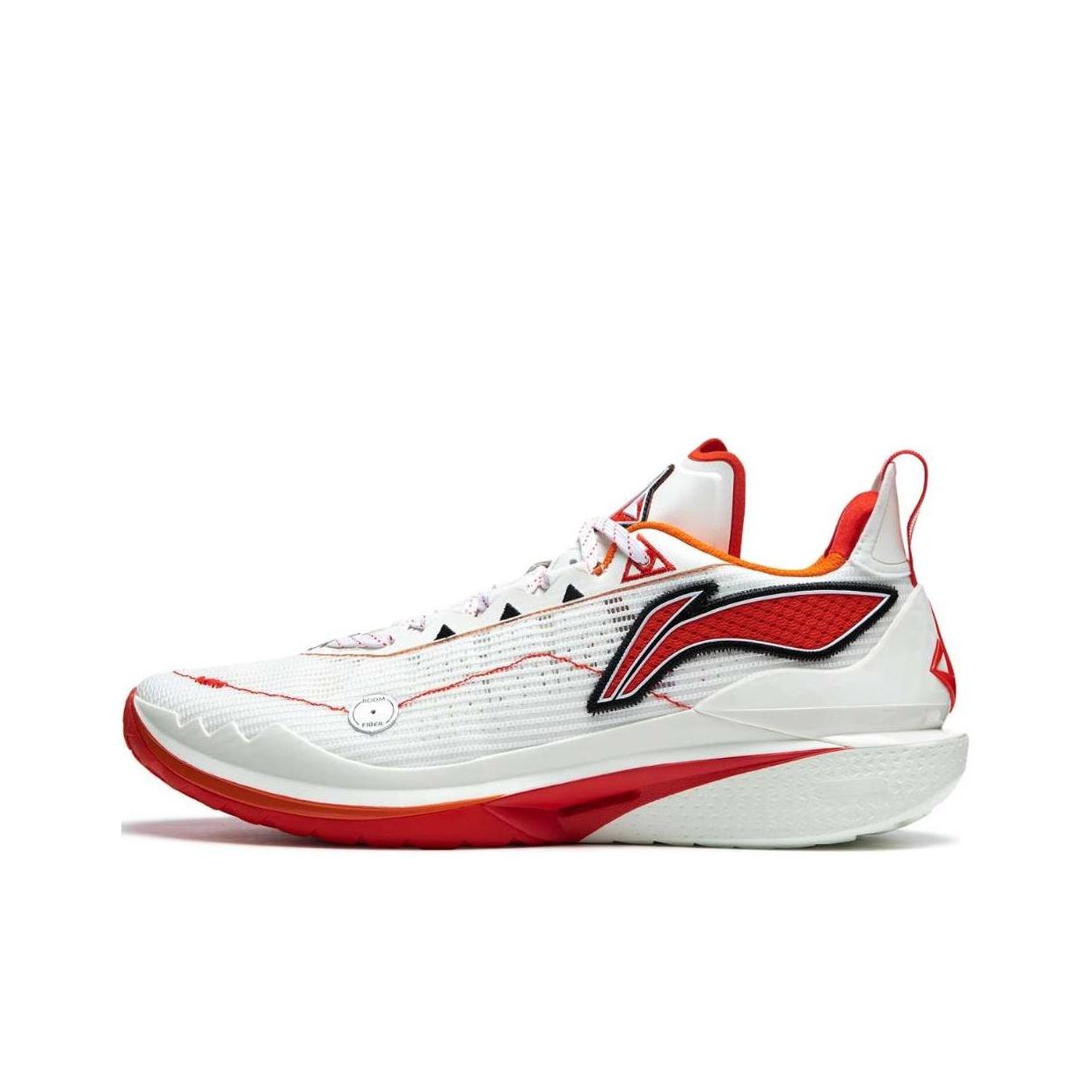 Li Ning Jimmy Butler JB 2 Retro Trikot Bequeme Einfache Stoßdämpfung Rutschfest Low-Top Basketballschuhe Herren Sneaker Weiß Rot ABAT081-37 39⅔ von Joom DACH