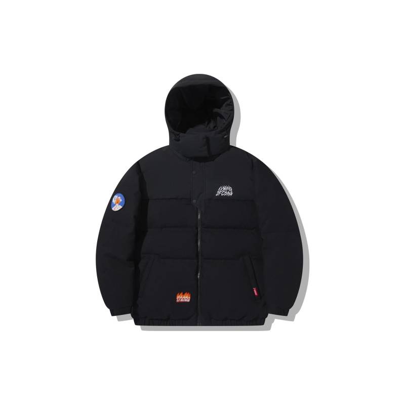 Li Ning Label Flame Kurze Kapuzen-Daunenjacke Herrenjacken Schwarz AYMT047-3 M von Joom DACH