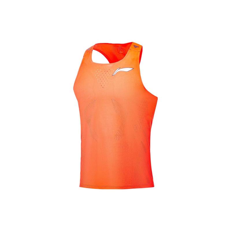 Li Ning Laufserie Einfarbiges Logo Rundhals Ärmellose Sportweste Herren Westen Fluoreszierend-Orange AAYU005-3 2XL von Joom DACH