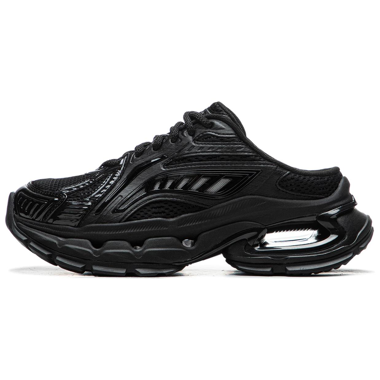 Li Ning Lijun BOW Pantoletten Mode Bequem Trendig Vielseitig Geschlossene Zehen Hausschuhe Damen Hausschuhe Schwarz AZGU184-3 36⅓ von Joom DACH