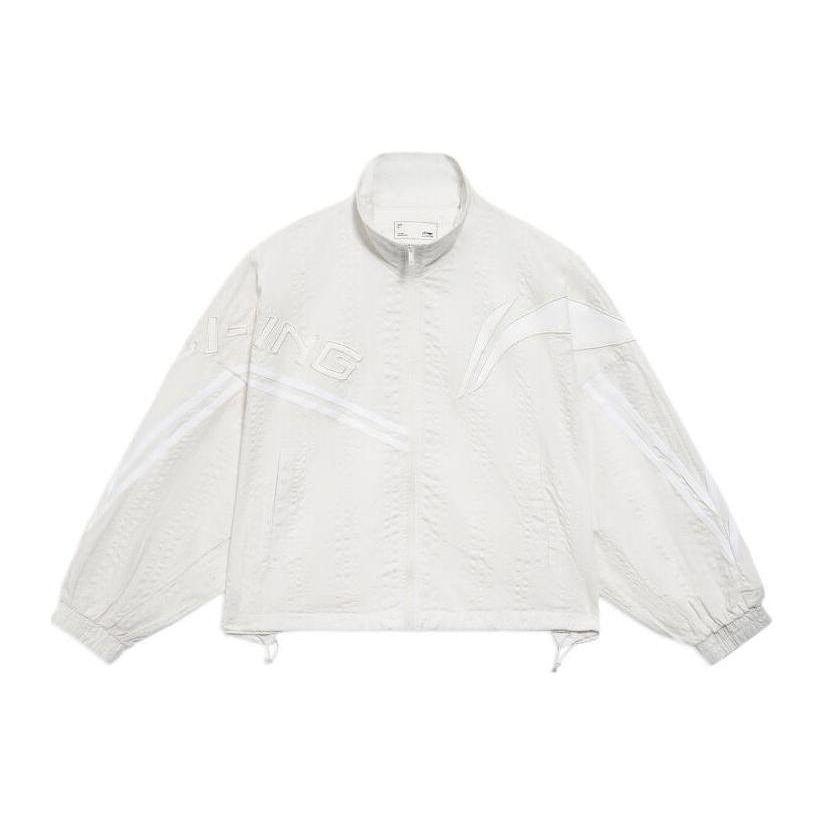 Li Ning Plain Letter Logo Striped Zipper Stand Collar Casual Jacket Damen Jacken Cloud-White AFDS344-2 XXL von Joom DACH
