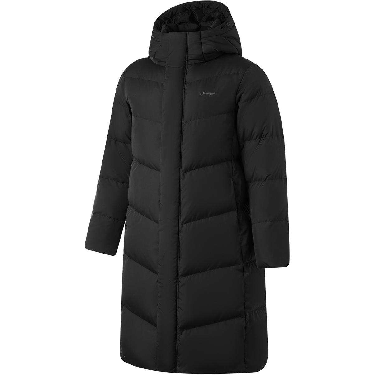 Li Ning Sports Lifestyle Serie Markenlogo Bequeme Lässige Lockere Kältebeständige Warme Outdoor Lange Daunenjacke Herren Oberbekleidung Schwarz AYMU095-1 XXL von Joom DACH