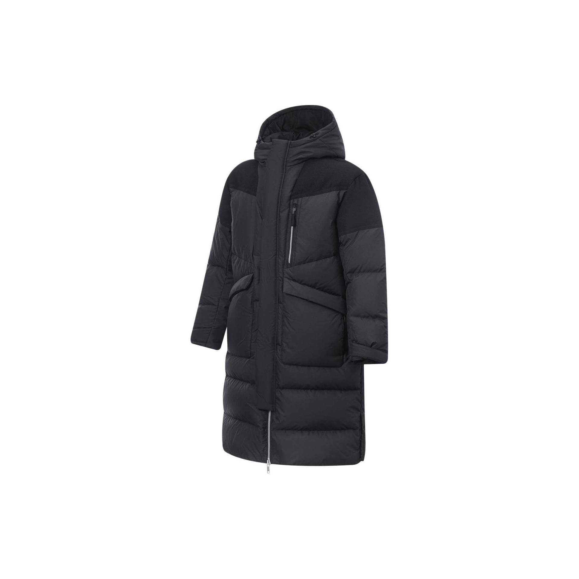 Li-Ning Sports Trend Series Gespleißte, lockere, lange Daunenjacke für Herren, Schwarz, AYMT069-1 L von Joom DACH