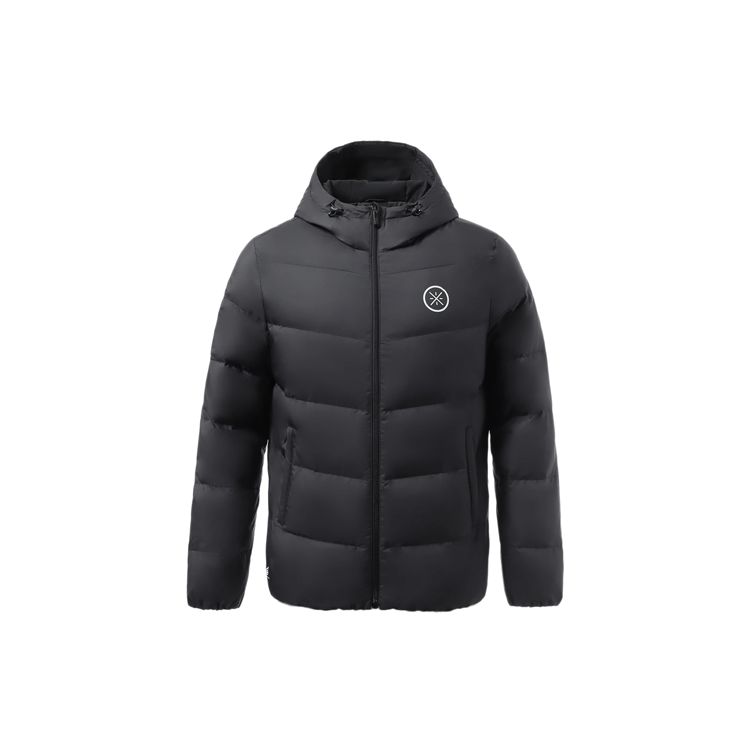 Li Ning Wade Series Einfarbige Langarm-Daunenjacke mit Reißverschluss und Kapuze für Herren Jacke Schwarz AYMR129-1 S von Joom DACH