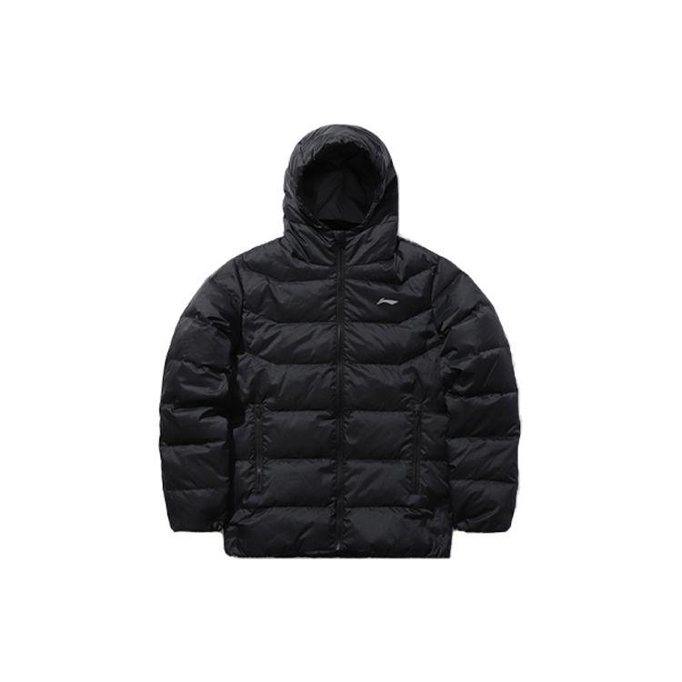 Li Ning Warme Sportliche Freizeit Daunenjacke mit Kapuze Herren Jacken Standard-Schwarz AYMQ569-1 S von Joom DACH