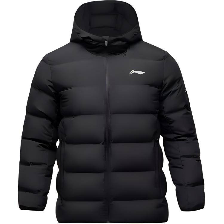 Li-Ning Winddichte Warme Kapuzen-Freizeit-Daunenjacke Herren Oberbekleidung Schwarz YYMU143-1 L von Joom DACH