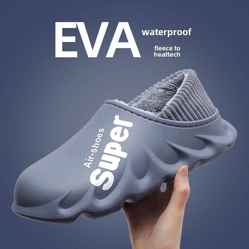 Lidani Herren wasserdichte rutschfeste Winterstiefel - warme, verdickte Baumwollpantoffeln 2024 44-45 blau/graue von Joom DACH