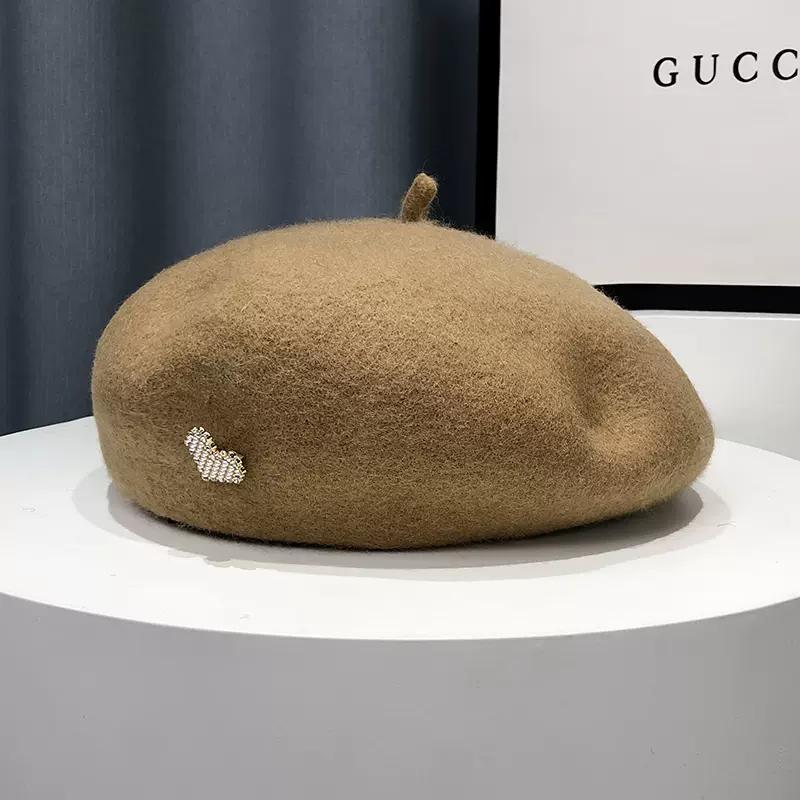 Liebe Herz Wolle Baskenmütze Koreanische Mode Frauen Beanie Hut Hohe Qualität Weibliche Herbst Winter Gesicht Kleine Künstler Maler Hut One Size khaki von Joom DACH