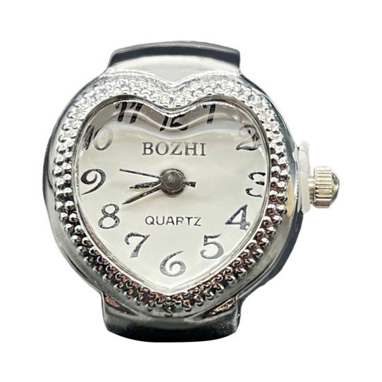 Liebe Herz Zifferblatt Ring Uhr elastische Edelstahl Band Männer Frauen Paar Uhr Fingerring weiß von Joom DACH