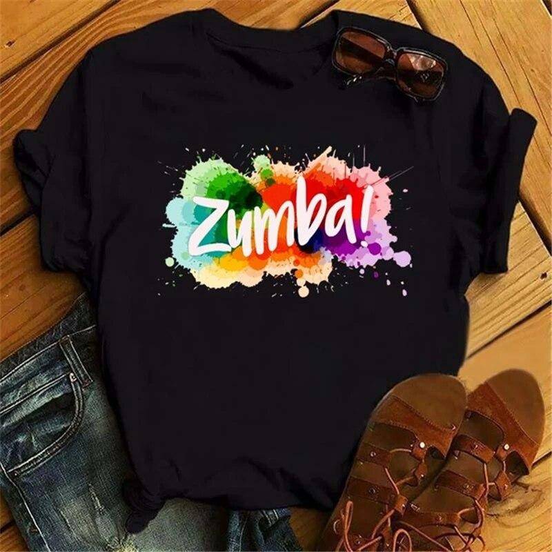Liebe Zumba Dance Print Schwarz T Shirt Sommer Mode Frauen Kleidung Lustige Grafik T-shirt Femme Harajuku Shirt Hip Hop T-shirts S von Joom DACH