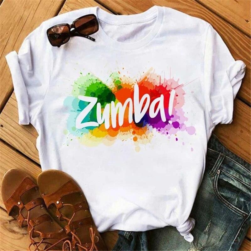 Liebe Zumba Dance Print Schwarz T Shirt Sommer Mode Frauen Kleidung Lustige Grafik T-shirt Femme Harajuku Shirt Hip Hop T-shirts XL von Joom DACH