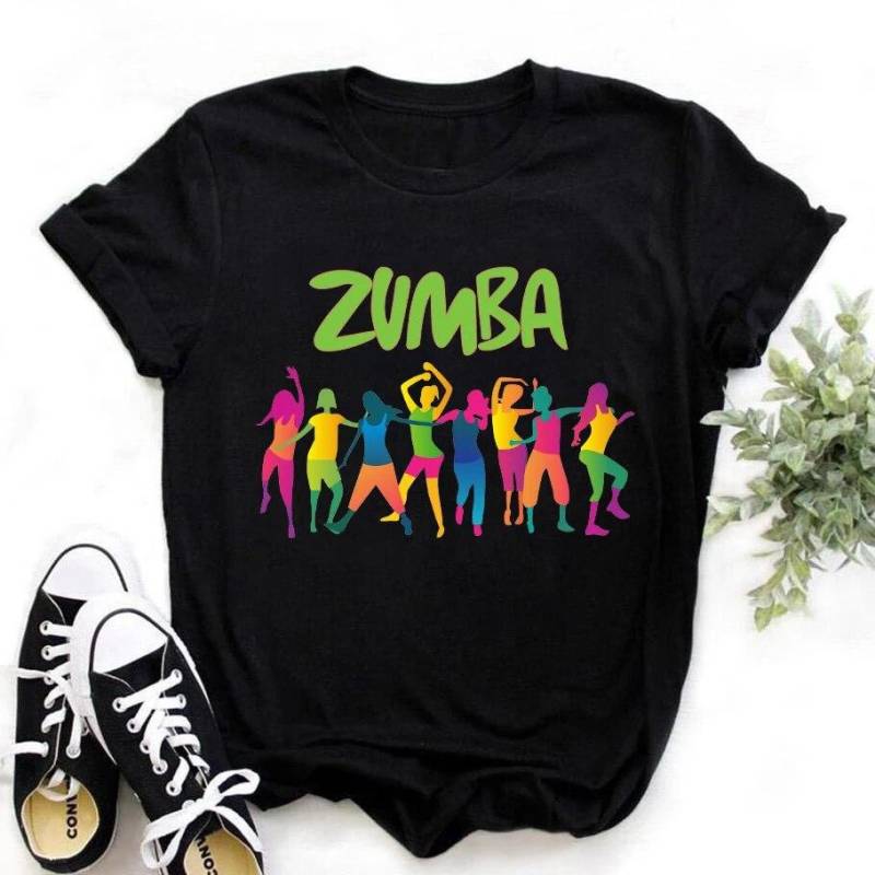 Liebe Zumba Dance Print Schwarz T Shirt Sommer Mode Frauen Kleidung Lustige Grafik T-shirt Femme Harajuku Shirt Hip Hop T-shirts XL von Joom DACH