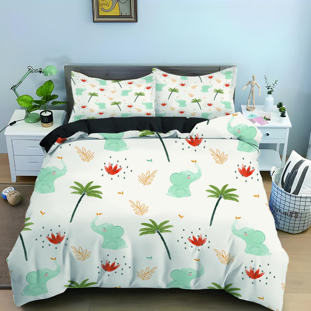 Liebesherzmuster King Queen Bettbezug Damen Herzförmiger Druck Bettwäscheset Rot Schwarz Bettbezug Polyester Bettbezug EU single(135x200cm) von Joom DACH