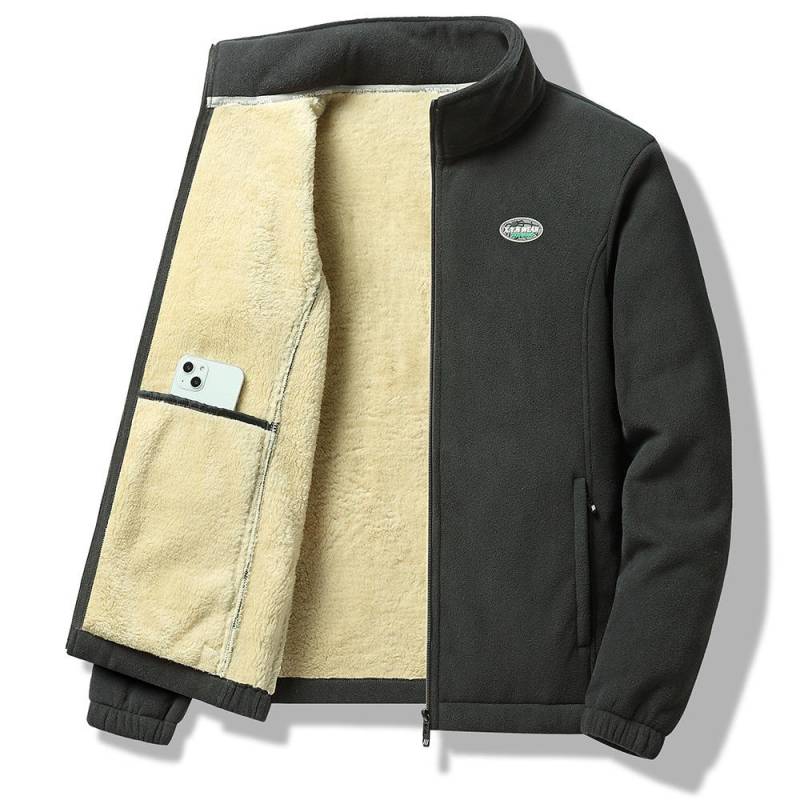 Liebhaber Herbst und Winter Neue Outdoor-Sportarten mit Fleece Verdickter Fleece Hoodie Mantel Herren Warmer Hoodie Große Größe XL von Joom DACH