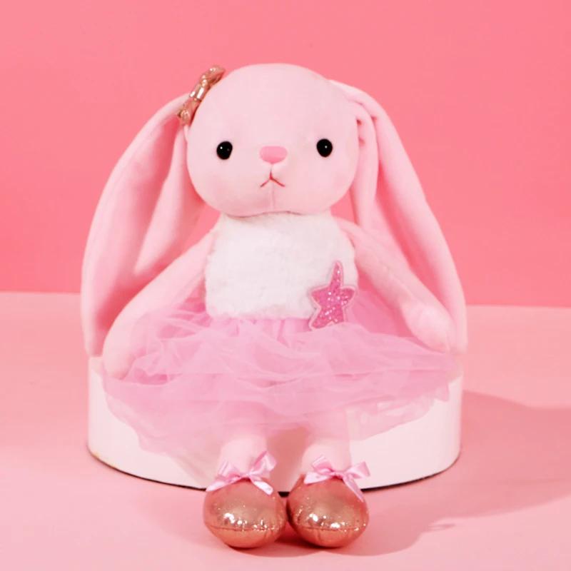 Liebliche Ballett-Hase Plüschtiere Weich Gefüllt Niedlich Anziehen Kaninchen Tierpuppen Baby Fingerkissen für Kinder Mädchen Geburtstagsgeschenk 21cm-39cm von Joom DACH