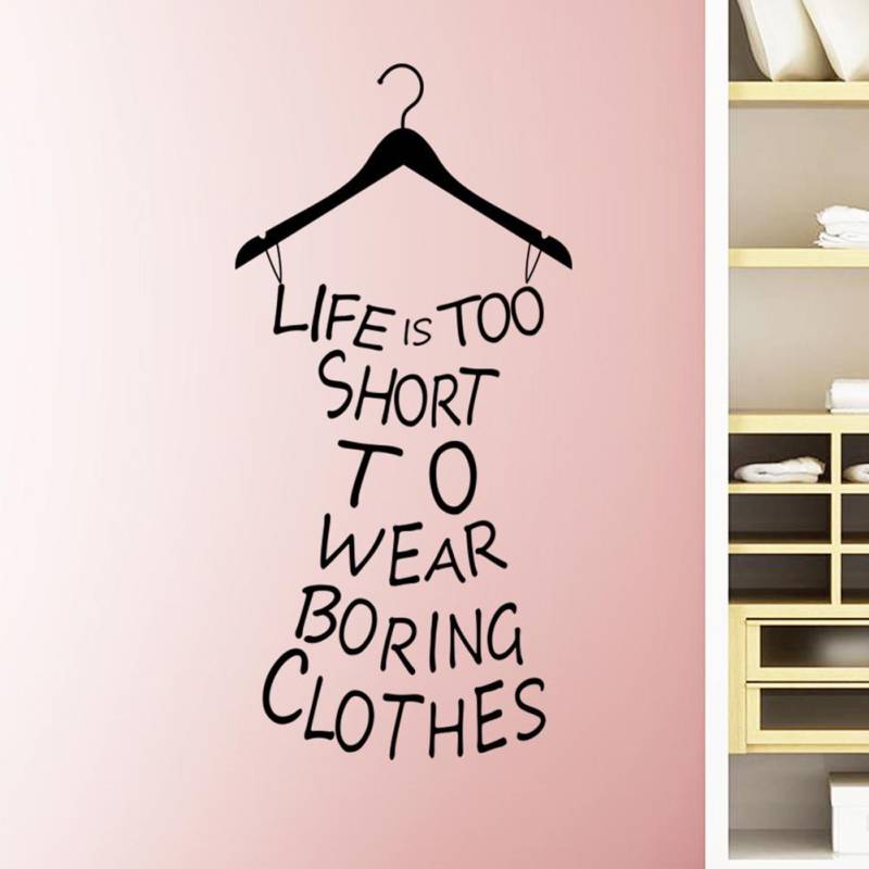 Life Is Too Short Fitting Room Wall Decal PVC Sticker Letter Words DecorationMöbel & Wohnen, Dekoration, Wandtattoos & Wandbilder! schwarz von Joom DACH