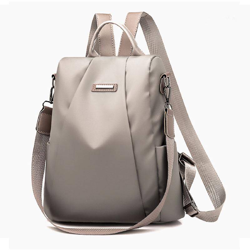 Leichter und Diebstahlsicherer Klassischer Rucksack mit Verstellbaren Schultergurten, Geeignet für Outdoor, Reisen, Multifunktionaler Damen-Arbeitsrucksack mit Reißverschluss khaki von Joom DACH