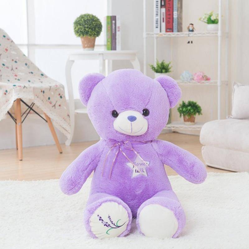Lila Lavendelbär Plüschtier Umarmungsbär Teddybär Stoffpuppe Mädchen Geburtstag Qixi-Fest Weihnachtsgeschenk 35cm（0.2kg） violett von Joom DACH