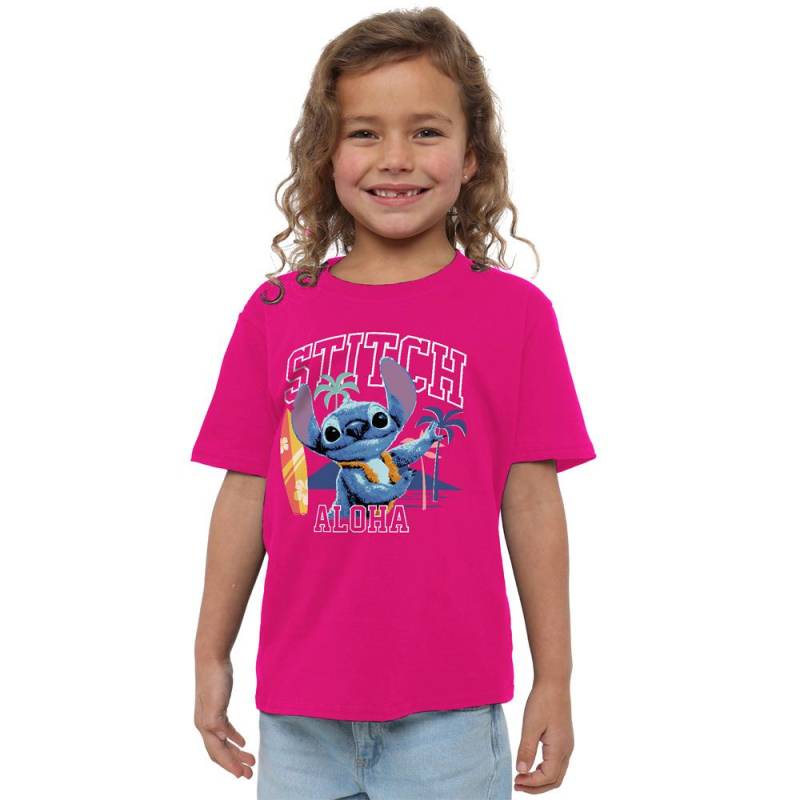 Lilo & Stitch Mädchen Aloha Surf T-Shirt 7-8 Years fuchsie von Joom DACH