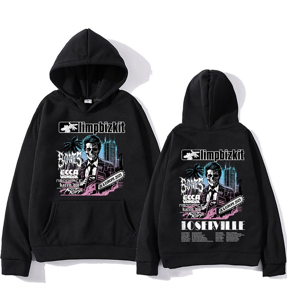 Limp Bizkit Pullover UK und Europa Tour Grafikdruck Sweatshirts Männer Frauen Übergroße Kleidung High Street Casual Pullover XXL schwarz von Joom DACH