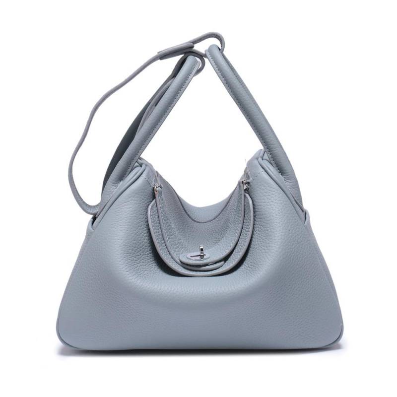 Lindy-Tasche mit silberner Schnalle: Echtes Leder mit Litschi-Muster, Rindsleder – Damen-Schulter- und Umhängetasche für Ärzte 30cm von Joom DACH