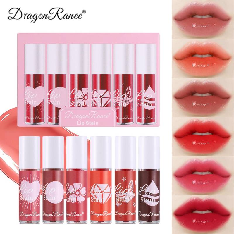 Lippenglasur, mattes, feuchtigkeitsspendendes Lipgloss, Lipgloss, Lippenfarbe, Damen-Lippenstift-Set mit 6 Farben, Lippenfarbe 6PCS von Joom DACH